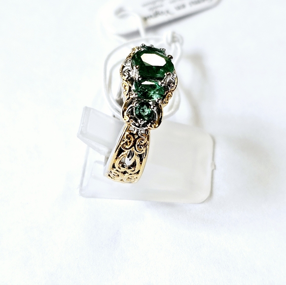 Limited Edition Untreated Genuine Emerald Ring Size 7 in 18k/925/Palladium 💚 - Picture 8 of 10